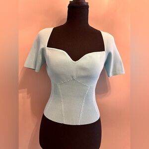 Endless Rose Light Blue Crop Top